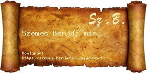 Szemes Benjámin névjegykártya