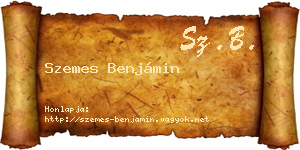 Szemes Benjámin névjegykártya